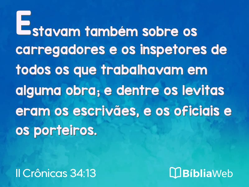 II Crônicas 34:13 em imagem para compartilhar
