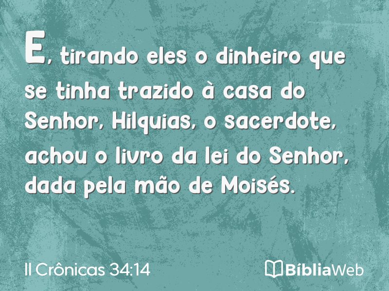 II Crônicas 34:14 em imagem para compartilhar