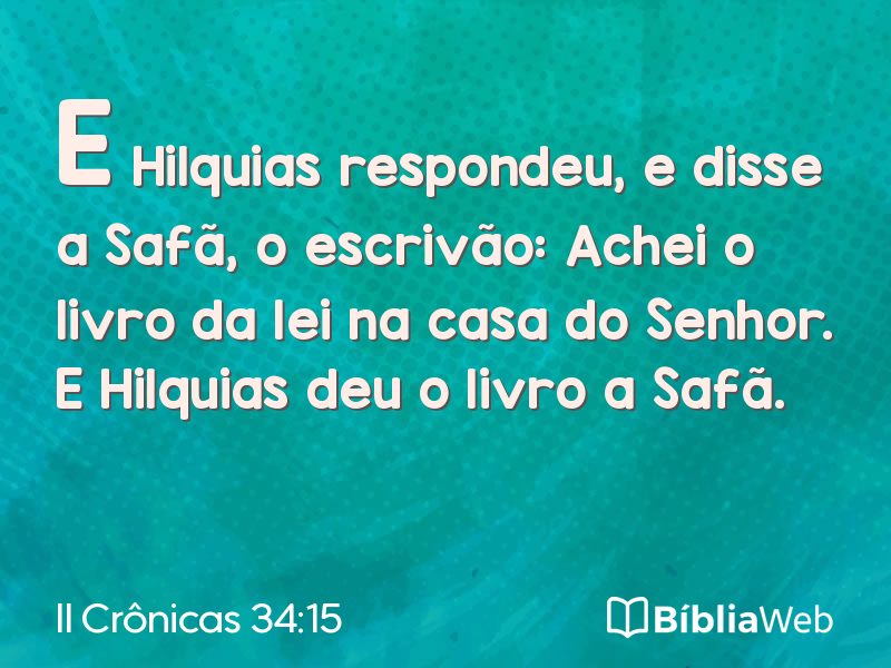 II Crônicas 34:15 em imagem para compartilhar