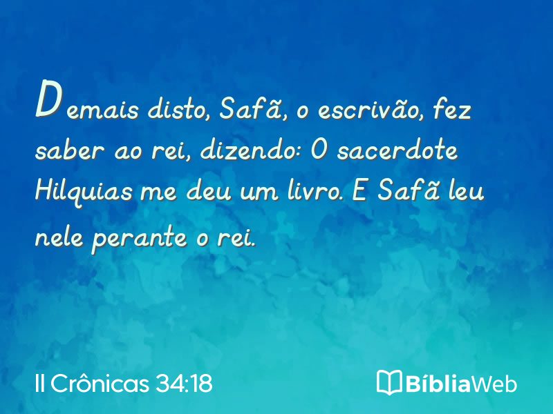 II Crônicas 34:18 em imagem para compartilhar