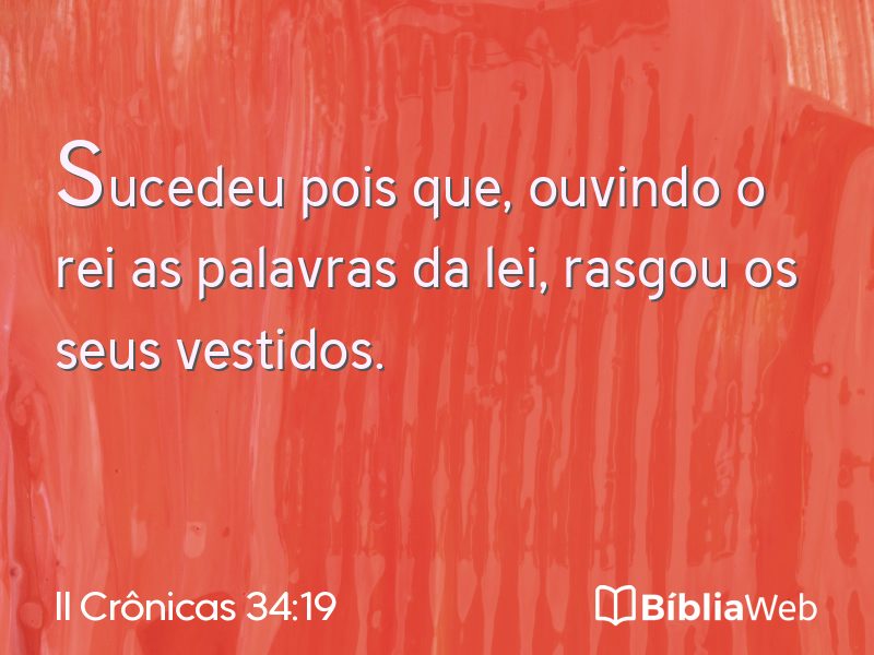 II Crônicas 34:19 em imagem para compartilhar