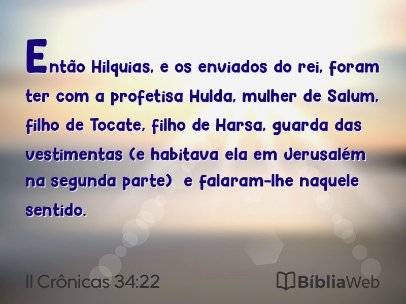 II Crônicas 34:22 em imagem para compartilhar