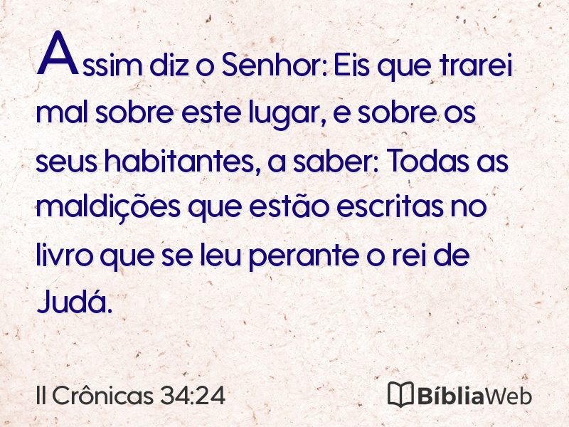 II Crônicas 34:24 em imagem para compartilhar