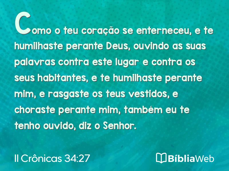 II Crônicas 34:27 em imagem para compartilhar