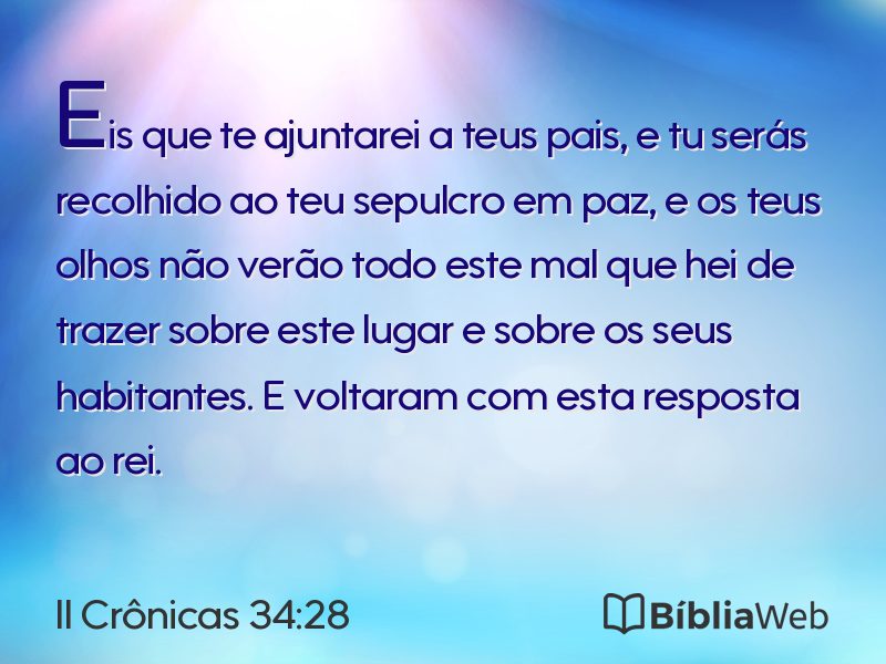 II Crônicas 34:28 em imagem para compartilhar