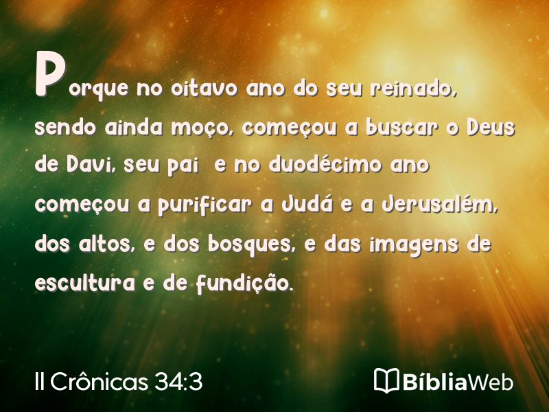 II Crônicas 34:3 em imagem para compartilhar