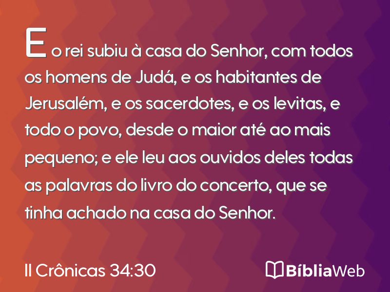 II Crônicas 34:30 em imagem para compartilhar