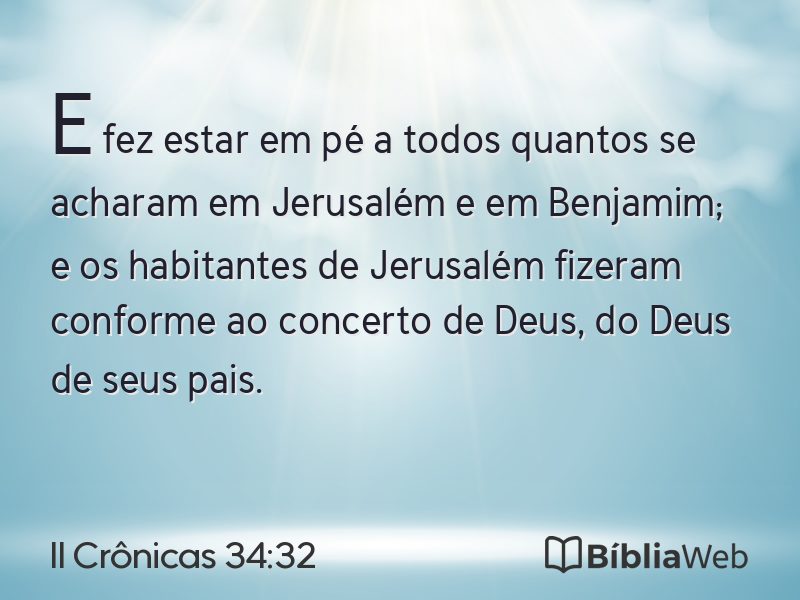 II Crônicas 34:32 em imagem para compartilhar