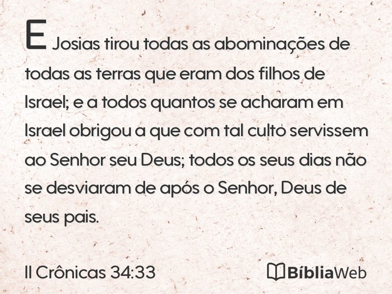 II Crônicas 34:33 em imagem para compartilhar