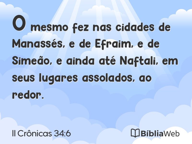 II Crônicas 34:6 em imagem para compartilhar