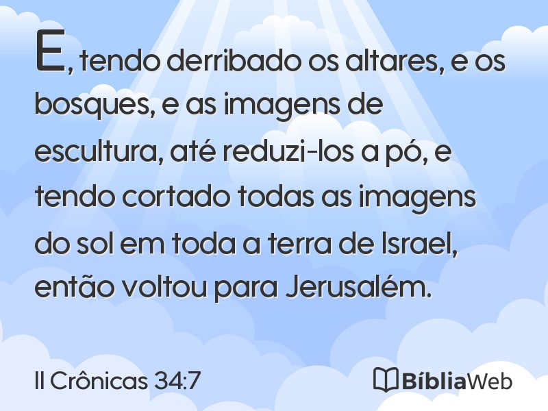 II Crônicas 34:7 em imagem para compartilhar