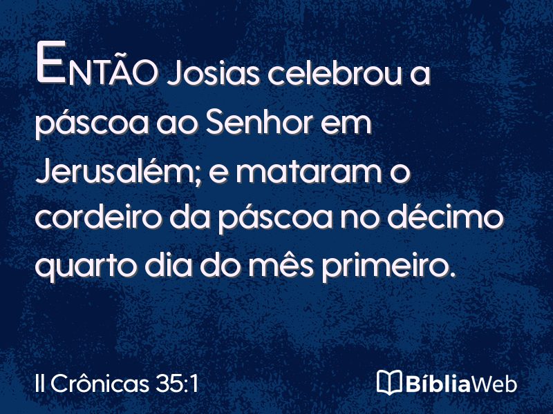 II Crônicas 35:1 em imagem para compartilhar