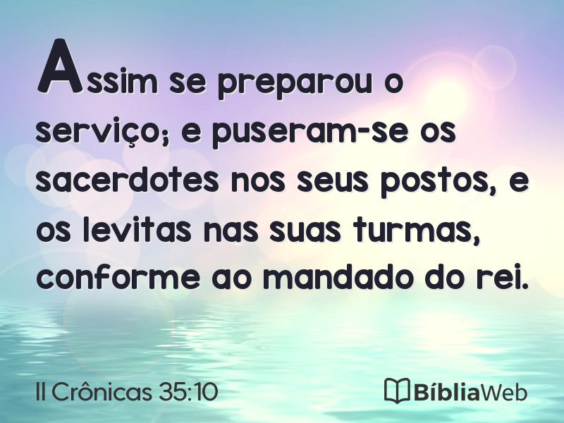 II Crônicas 35:10 em imagem para compartilhar