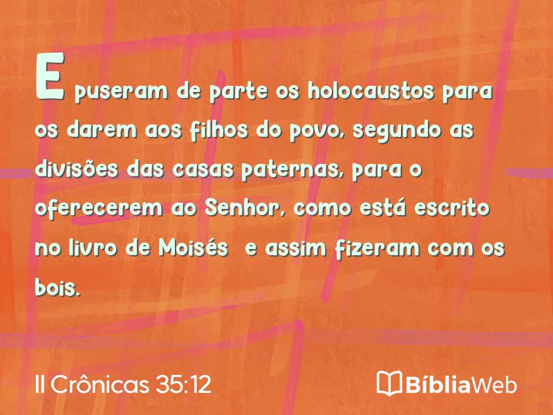 II Crônicas 35:12 em imagem para compartilhar