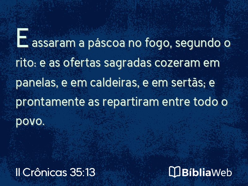 II Crônicas 35:13 em imagem para compartilhar
