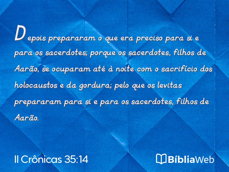 II Crônicas 35:14 em imagem para compartilhar