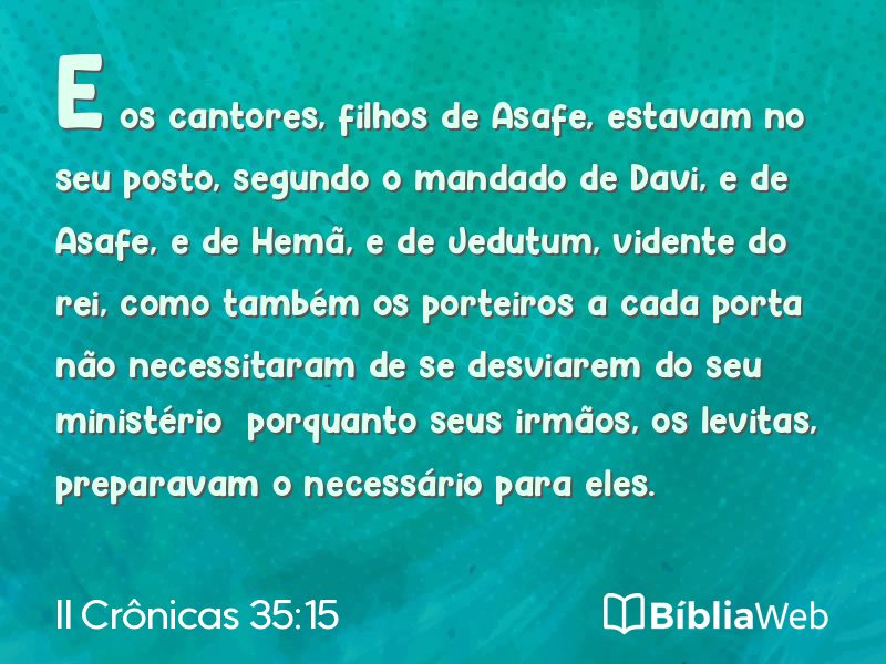 II Crônicas 35:15 em imagem para compartilhar