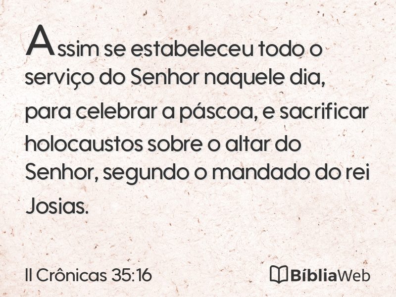 II Crônicas 35:16 em imagem para compartilhar