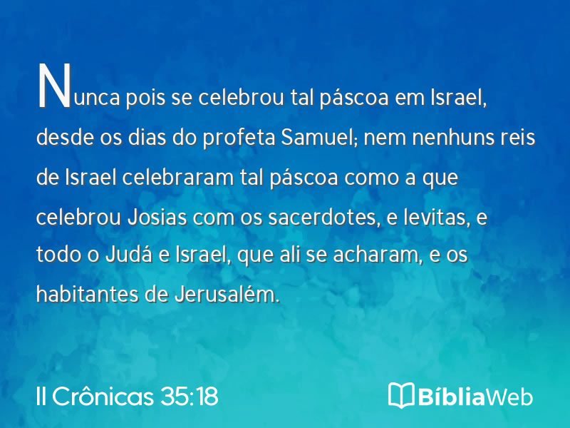 II Crônicas 35:18 em imagem para compartilhar