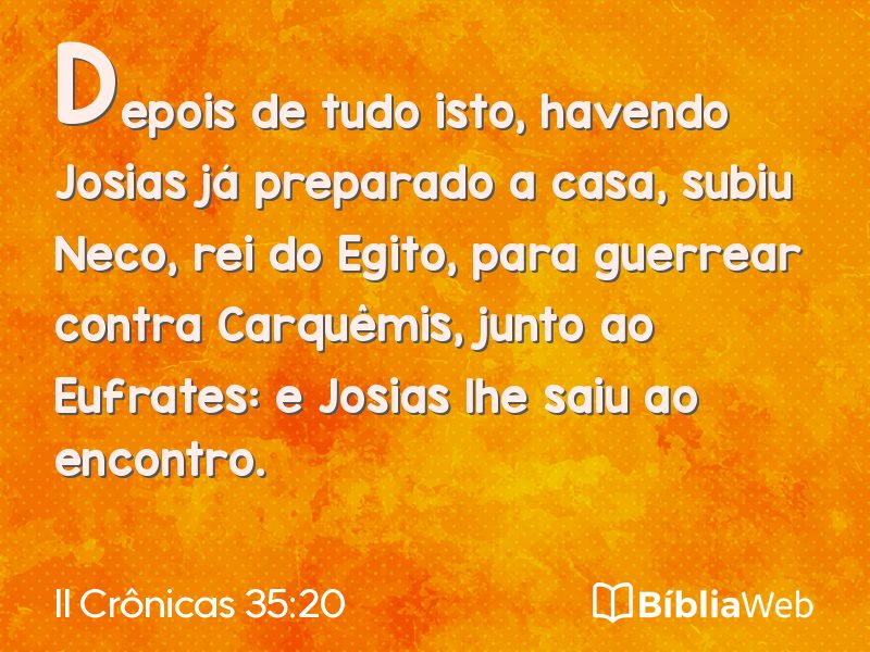 II Crônicas 35:20 em imagem para compartilhar