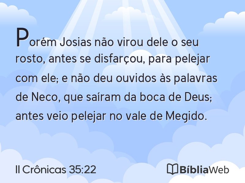 II Crônicas 35:22 em imagem para compartilhar