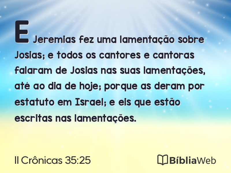 II Crônicas 35:25 em imagem para compartilhar