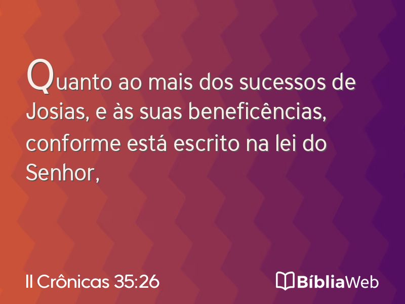 II Crônicas 35:26 em imagem para compartilhar