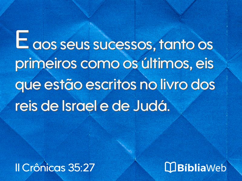 II Crônicas 35:27 em imagem para compartilhar