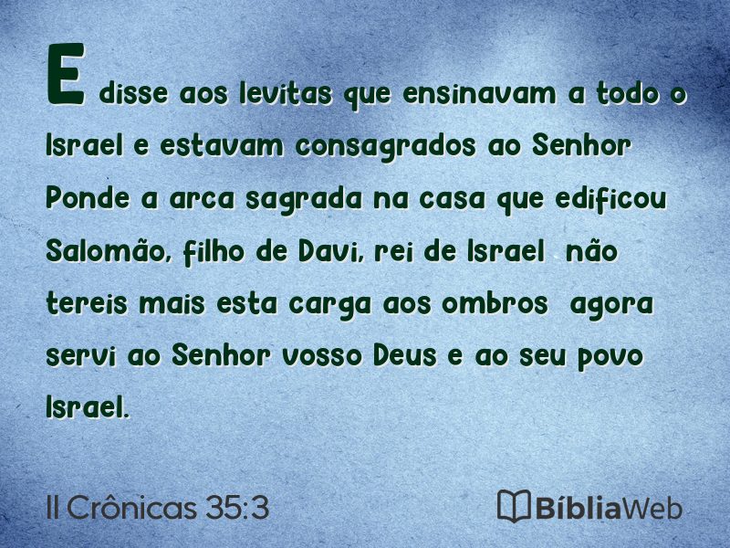 II Crônicas 35:3 em imagem para compartilhar