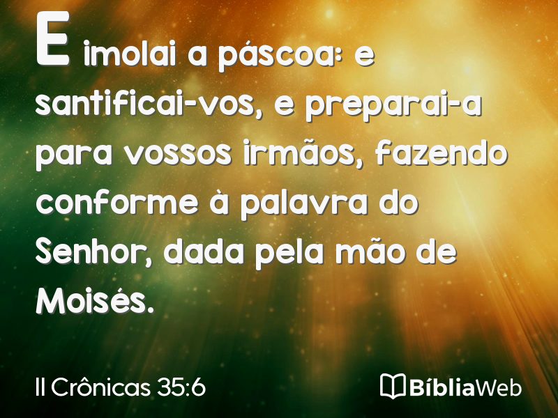 II Crônicas 35:6 em imagem para compartilhar