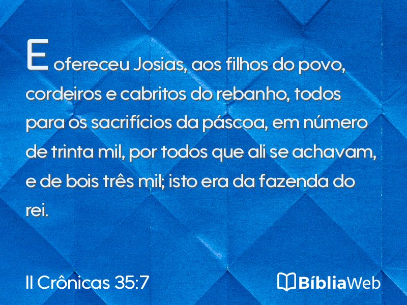 II Crônicas 35:7 em imagem para compartilhar