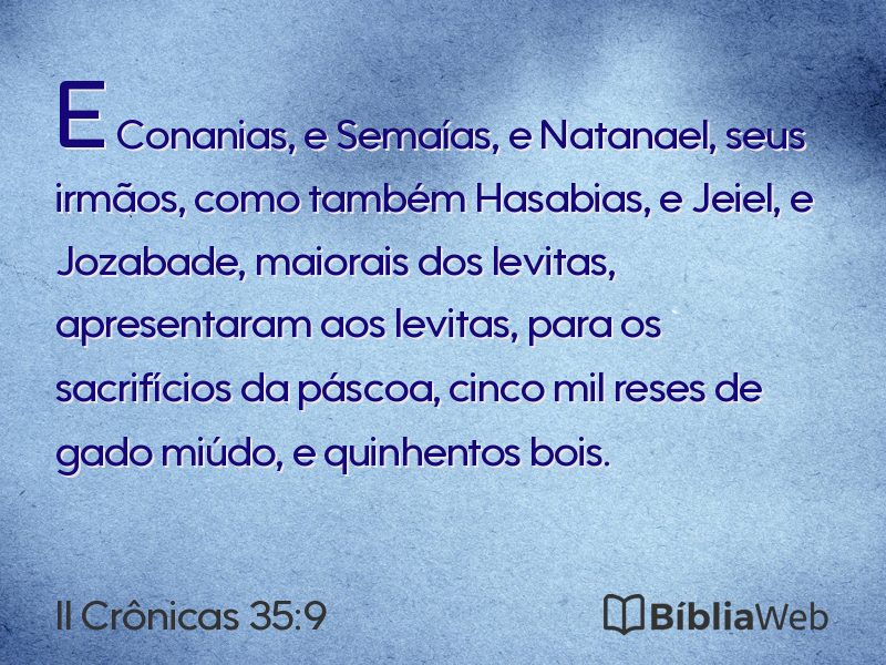 II Crônicas 35:9 em imagem para compartilhar