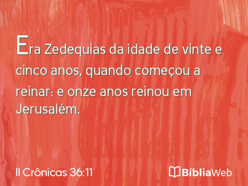 II Crônicas 36:11 em imagem para compartilhar