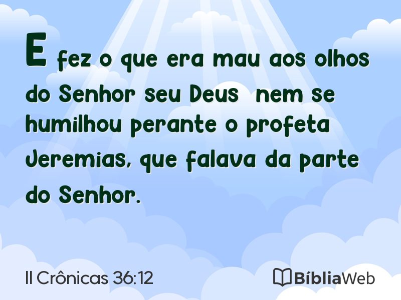 II Crônicas 36:12 em imagem para compartilhar