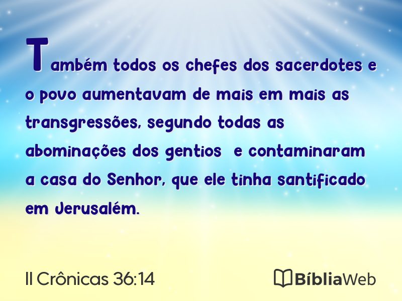 II Crônicas 36:14 em imagem para compartilhar