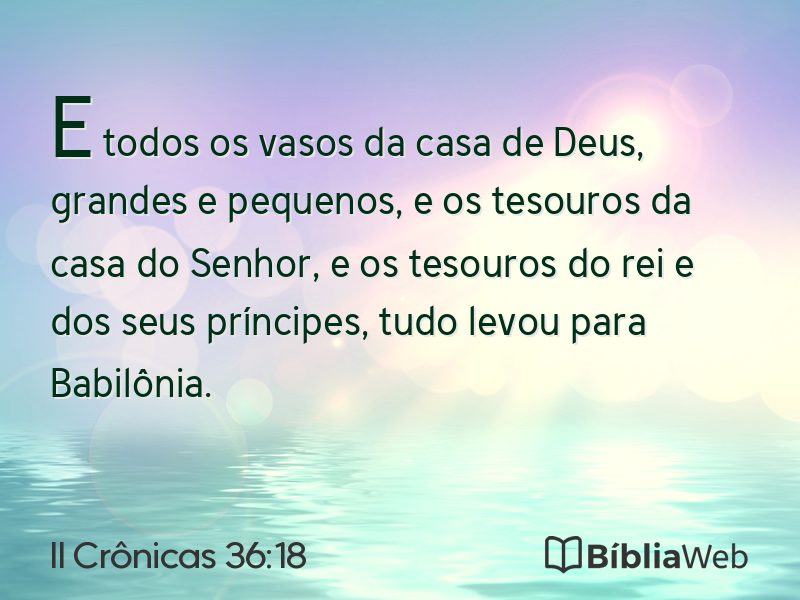 II Crônicas 36:18 em imagem para compartilhar