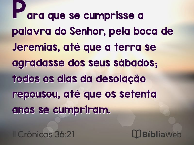 II Crônicas 36:21 em imagem para compartilhar