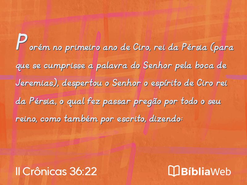 II Crônicas 36:22 em imagem para compartilhar