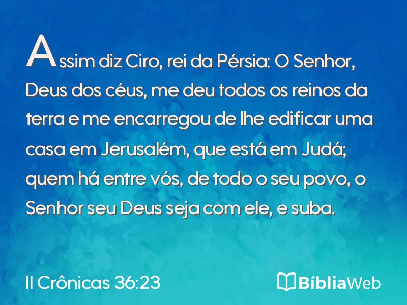 II Crônicas 36:23 em imagem para compartilhar