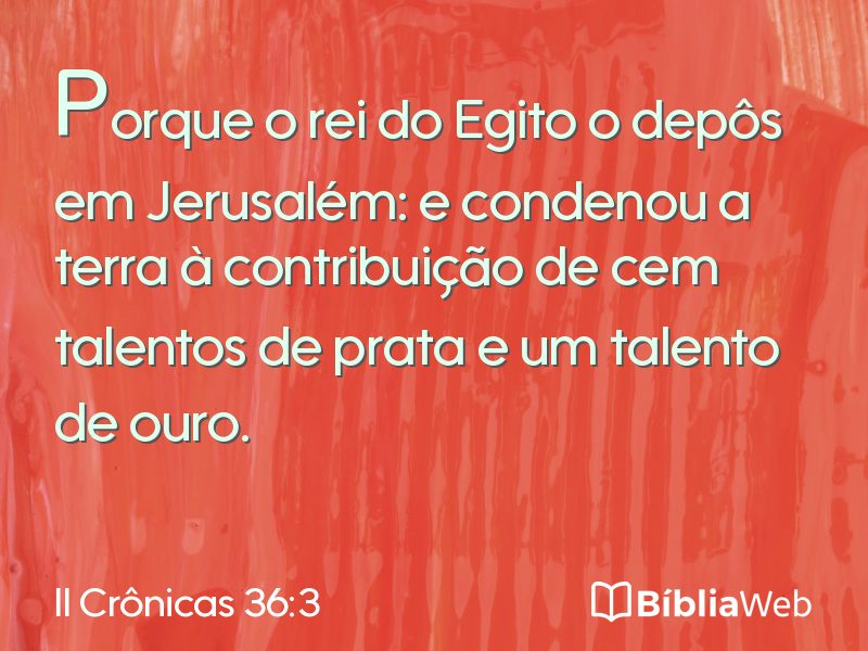 II Crônicas 36:3 em imagem para compartilhar