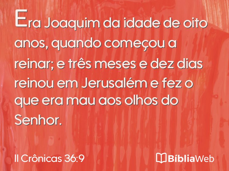 II Crônicas 36:9 em imagem para compartilhar