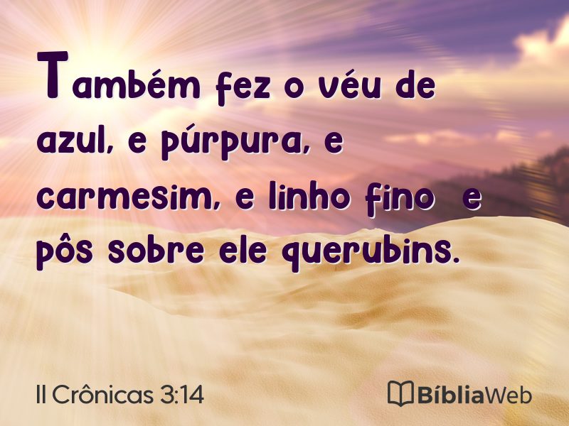 II Crônicas 3:14 em imagem para compartilhar