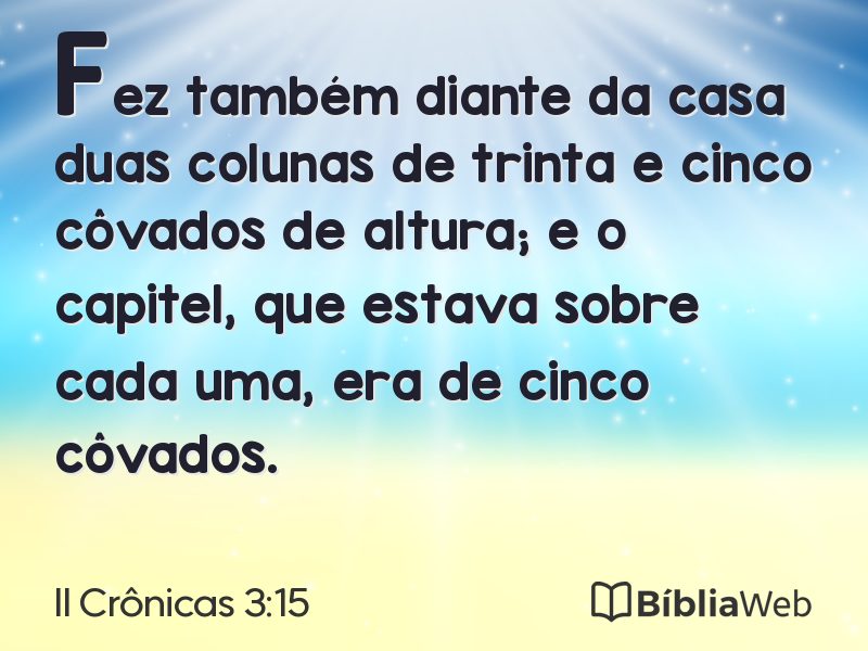 II Crônicas 3:15 em imagem para compartilhar