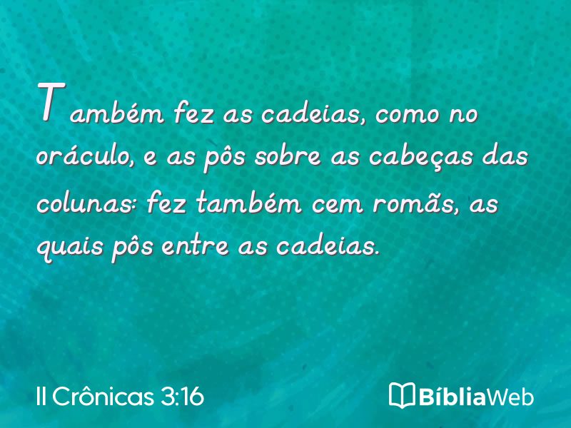 II Crônicas 3:16 em imagem para compartilhar