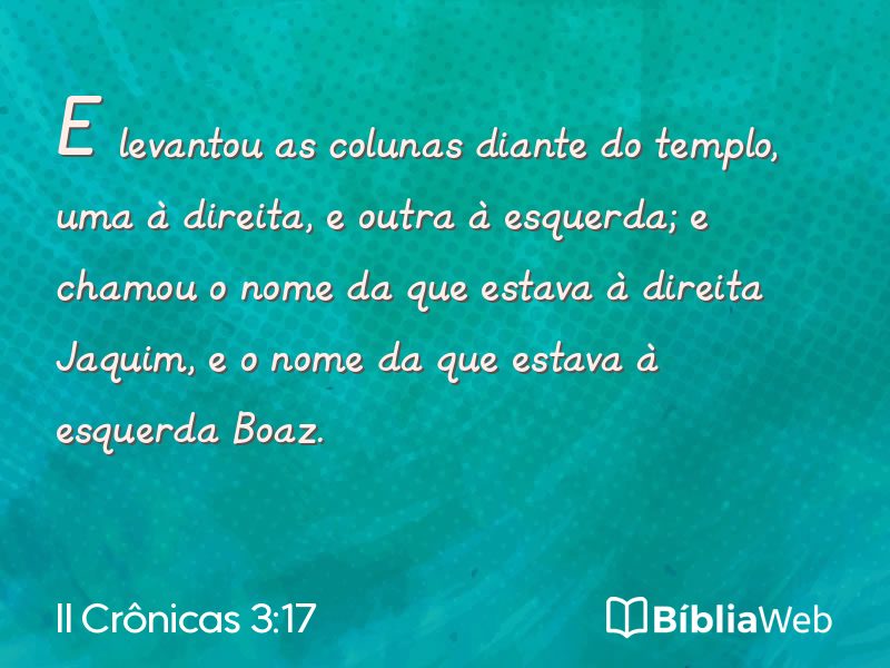 II Crônicas 3:17 em imagem para compartilhar