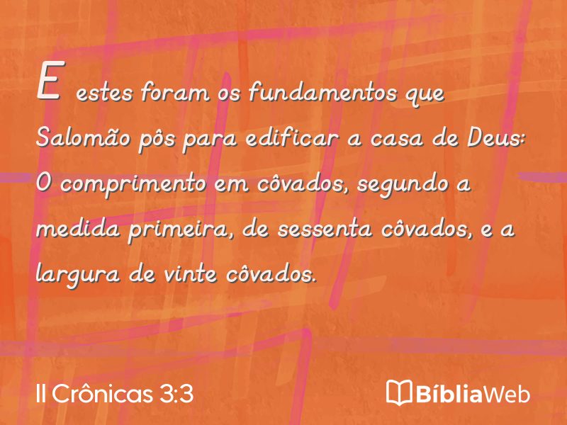 II Crônicas 3:3 em imagem para compartilhar