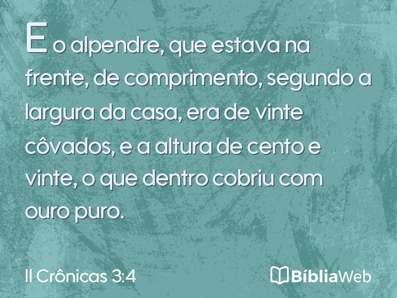 II Crônicas 3:4 em imagem para compartilhar