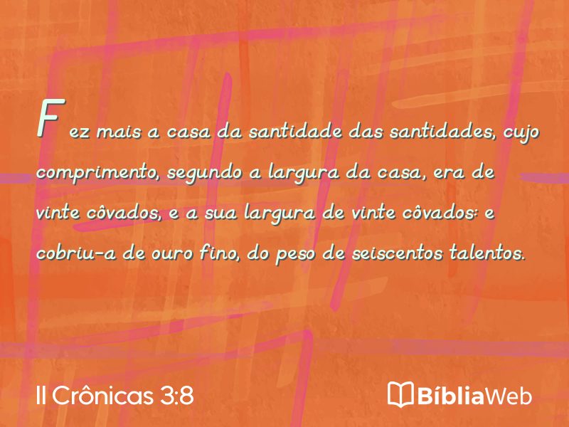 II Crônicas 3:8 em imagem para compartilhar