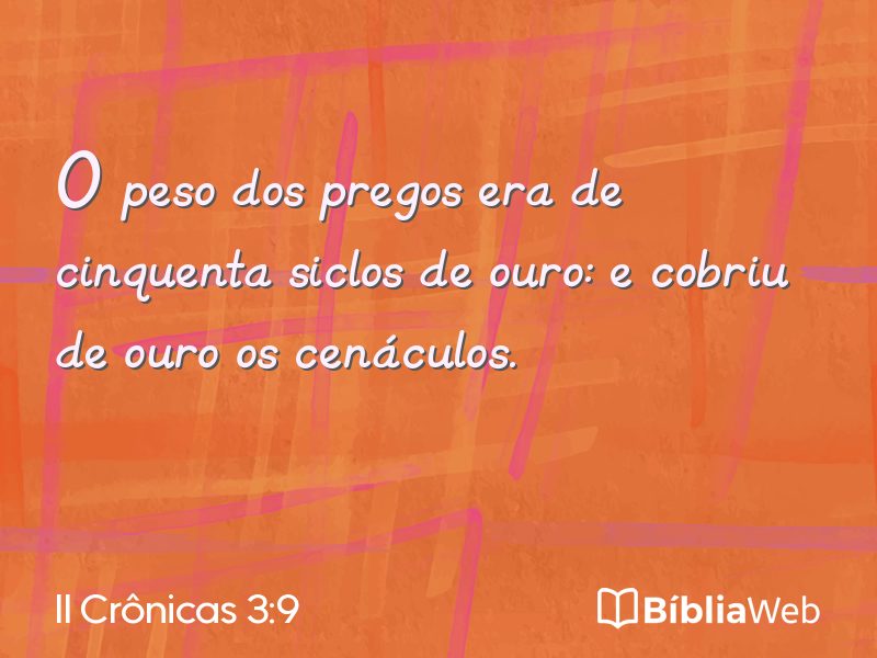II Crônicas 3:9 em imagem para compartilhar