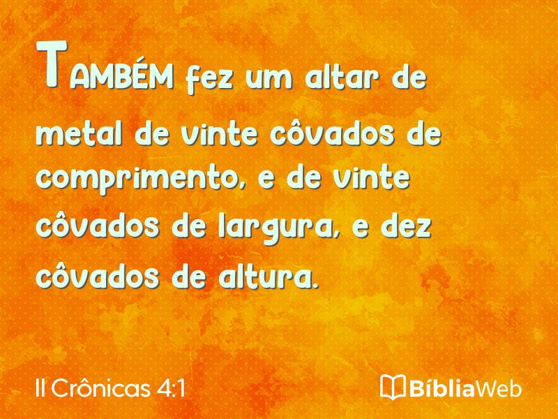 II Crônicas 4:1 em imagem para compartilhar
